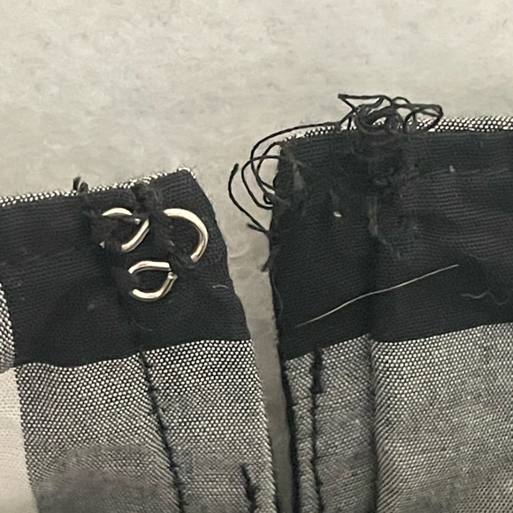 Ann Taylor Gingham Sleeveless Dress Size Small Black and White Tie Front - Picture 3 of 4